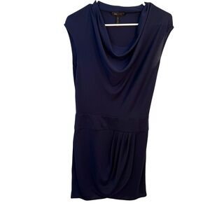 BCBGMAXAZRIA Sleeveless Dress Cowl Neck Navy Blue